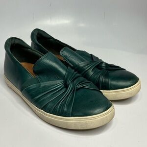 Rockport Cobb Hill leather twist slip on shoes dark teal size 8